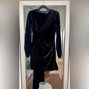 JessaKae Black Velvet Long Sleeve Dress